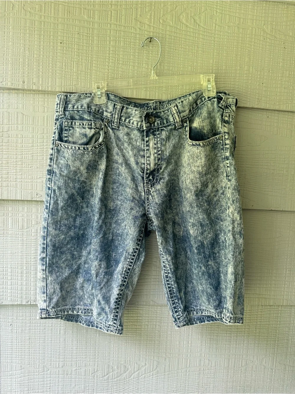 Request Jeans Acid wash Y2K Streetwear Denim Shorts~36